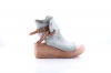 Women's green leather wedge with leather strap Photo