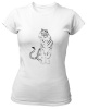 PepperSt White Ladies T-Shirt - Black and White Tiger Photo