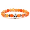 Argent Craft Orange Frost Agate Stone Bracelet with Silver Knight Helmet Photo