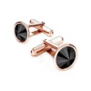 Civetta Spark Cufflink Made with Swarovski Rivoli Jet Crystal Rosegold Photo