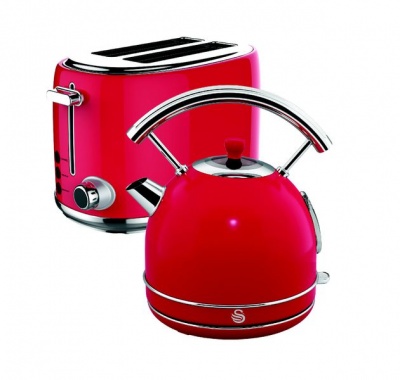 Photo of Swan Red Retro Kettle and Toaster Pack