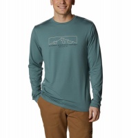 Columbia Mens Tech Trail Long Sleeve Graphic Tee Metal Boxed Hood Graphic
