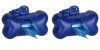 2 x Dog Poop Poo Plastic Bags Set for Pet Walking - Blue- Bone Shape Holder Photo