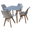 Square Table with 4 Padded Chairs - White Photo