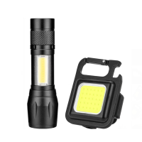 USB Mini Torch with Zoom Extremely Bright COB Keychain Light with Magnet