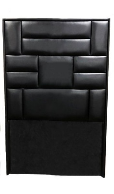 Photo of Decorist Home Gallery Modern - Black Leather Headboard Three-Quarter