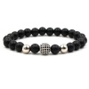Argent Craft Natural Black Matte Agate With Silver Ball Studded Photo