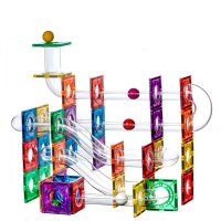 Wellbbplay Magnetic Building Blocks and Ball Run 188 Pieces