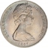 1967 New Zealand 1 Dollar Coin Elizabeth 2 2nd portrait Shield of Arms Photo