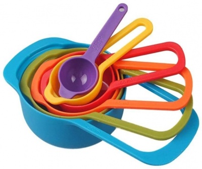 6 Piece Nested Measuring Cups Spoons Set with Cup Size Markings