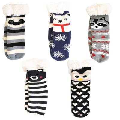 Photo of Thermal Socks 5 x Cartoon Animal Winter Socks For Kids Children - Assorted