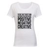 Positive. Negative. Creative - Ladies - T-Shirt Photo