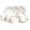 Giftbargains 8 Piece White Cup and Saucer Set
