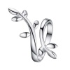 Lucky Silver Silver Designer Adjustable Leaf Ring Photo