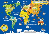 Waltex Kiddies World Map 1 Rug 120 x 180cm