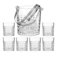 Blue Angel Diamond Design Glasses And Ice Bucket Gift Set