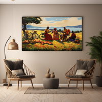 Canvas Wall Art Bicycle Picnic Adventure BK0222
