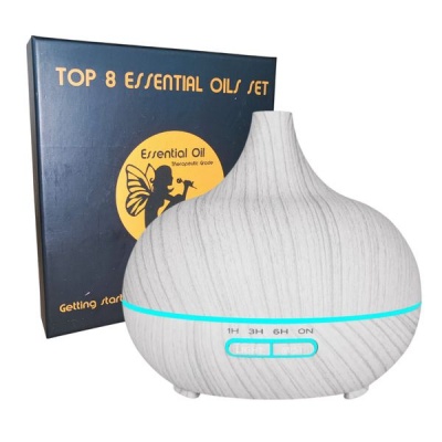 400ml White Marble Design Aromatherapy Diffuser with 8 Essential Oils Set