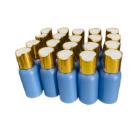 20 x 50ml Blue Luxurious HDPE Bottles With Gold White Flip Caps