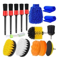 16 Pack Car Cleaning Wash Set Detailing Brush Microfibre Tools Rim Brush Towel