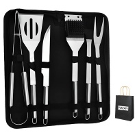 Braai Barbeque 6 pieces Stainless Steel Tool Set Kit with Case Gift Bag NATAN