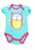 Turquoise/Pink Print Owl Bodysuit Photo