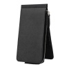 PU Leather Long Section Zipper Pocket Purse Wallet - Black Photo