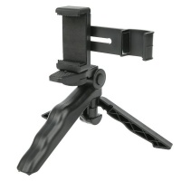 Mini Adjustable Portable Tripod Phone Holder Stand with Secure Grip Black