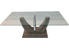 Bateau Glass Coffee Table-Dark Brown Photo