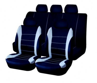 Photo of AutoKraft 9 piecese Univ Seat Cover Set - Black & Grey