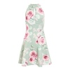 Quiz Ladies Floral Print Skater Dress - Sage Photo