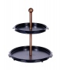 Berlinger Haus Chrome Iron 2 Tier Cake Stand - Black Rose Collection Photo