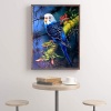 Diamond Painting DIY Kit Round diamonds 40x30cm- Blue Parrot Photo