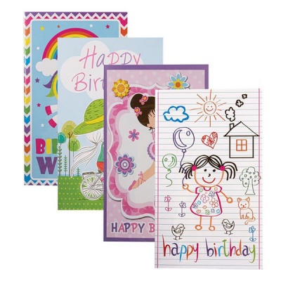Photo of Bulk Pack x 16 Girls Birthday Card & Envelope English Wording