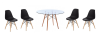 ALP - 5 Piece Glass Table and Black Wooden Leg Chairs Photo