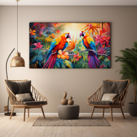 Canvas Wall Art Tropical Colourful Birds BK0089
