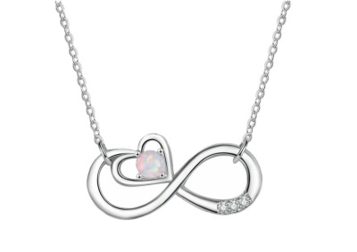 Photo of Purple Gypsy Gypsy heart Infinity sign Opal Necklace In Sterling Silver