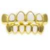 Hollowed Out Open Face Gold Teeth Grillz Covers - Upper And Lower Set Photo