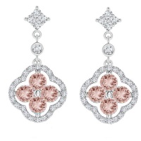 Civetta Spark Lucky Clover Earring Swarovski Vintage Rose Rosegold