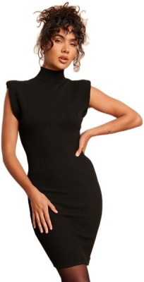 Quiz Ladies Black Knitted Vest Jumper Dress