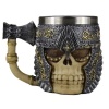 Creative 3D Double Layer Stainless Steel Axe Knight Skull Coffee Mug Photo