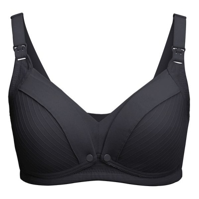 Photo of Unicoo Cotton Soft Nursing Bra - Black - B Cup