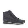 Green Cross Ladies Lace Up Flat Ankle Boot With Zip Navy 52127 Photo