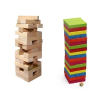 Wooden Tumbling Tower Stacking Game Original Colour Blocks