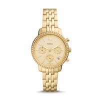Fossil Women Neutra Chronograph Gold Tone Stainless Steel Watch ES5219