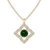 Stella Luna Clover Pendant- Swarovski Emerald Crystal Gold Photo