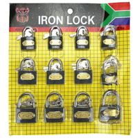 Padlock Steel Iron Lock Set of 12 Pieces