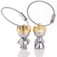 Troika Keyring PRINCE and PRINCESS – Silver and Gold Colours – Set of 2