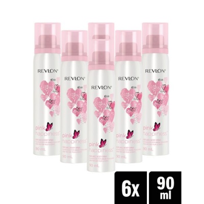 Revlon Pink Happiness Perfumed Deodorant Body Spray 6 x 90ml
