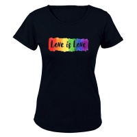 Love is Love Pride Ladies T Shirt Black